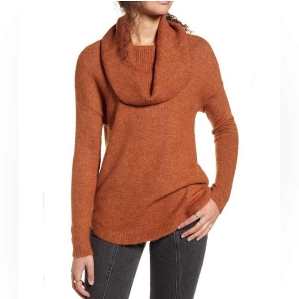 Dreamers Nordstrom Cozy Rust Cowl Neck Oversized Sweater Womens Size Small
